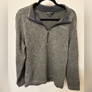 Eddie Bauer Men's Gray Quarter-Zip Sweater